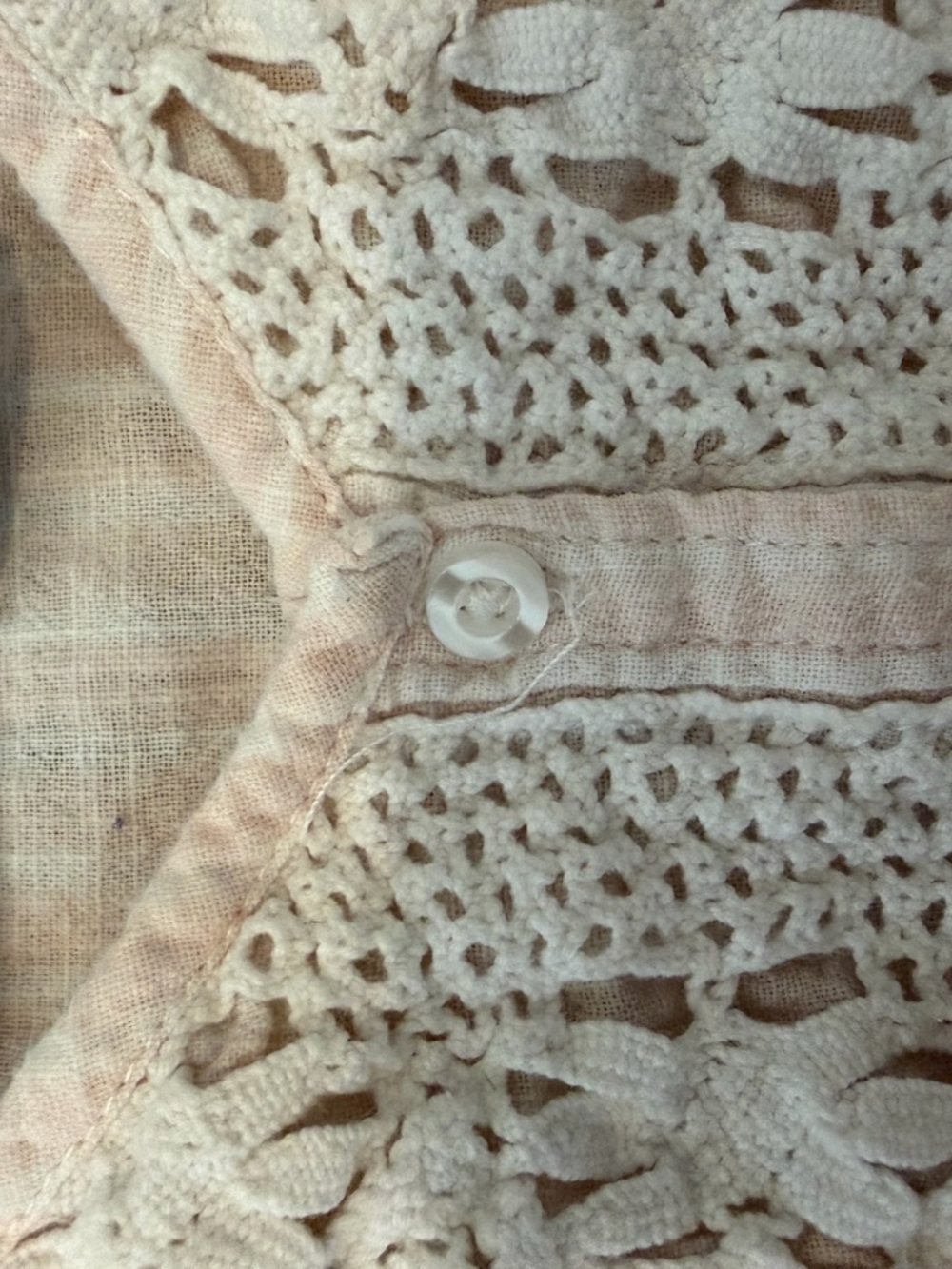 Abercrombie & Fitch Blush-Tan Striped Lace-Trim Peplum Cami - Picture 3 of 3